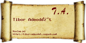 Tibor Adeodát névjegykártya